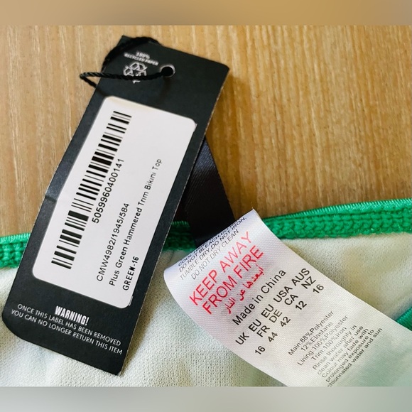 NWT Pretty Little Thing green / gold high waisted, full coverage bikini; 3X - Picture 8 of 9